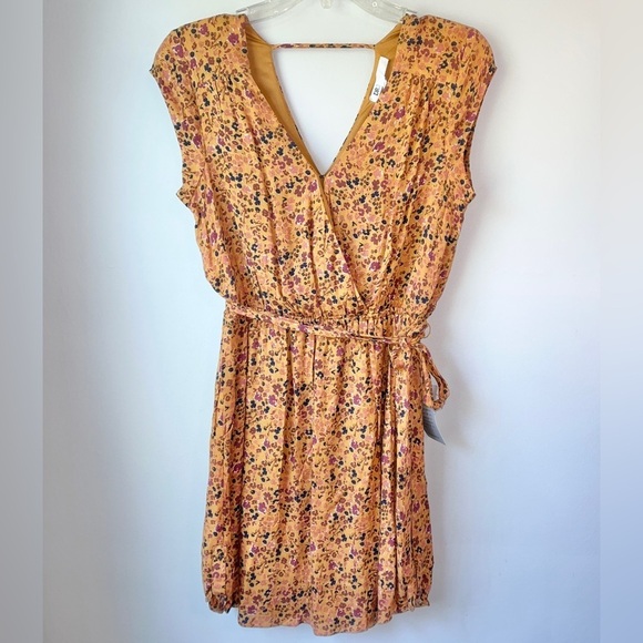 Nordstrom DR2 Amber Micro Floral Wrap Front Mini Dress - Picture 1 of 10